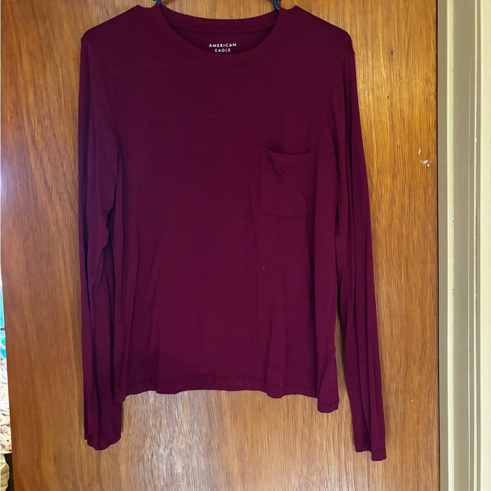 American Eagle Soft and Sexy Burgundy Long Sleeve